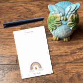 Eule unter einem Regenbogenlehrer Post-it Klebezettel