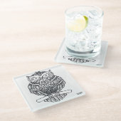 Eule - Untersetzer aus Glas (Schrägansicht)