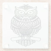 Eule - Untersetzer aus Glas (Rückseite)