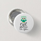 Eule vermisst dich Lehrer grün Button (Vorne & Hinten)