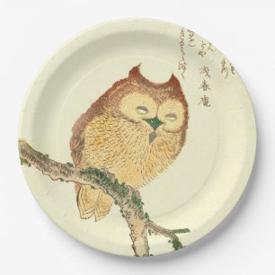 Eule Vintage Japanische Kunst Papier Teller