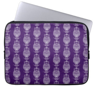 Eule (violett) - Laptop-Hülle Laptopschutzhülle