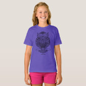 Eule (vivid) - Girl's Basic T - Shirt (Vorne ganz)