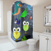 Eule Vögel Blauer Kinderduschvorhang Duschvorhang (Beispiel)