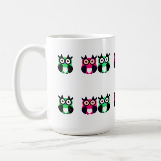 Eule, Vogel, Cartoon Eule Kaffeetasse (Links)