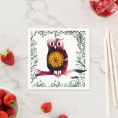 Eule, Vogelblume, Papageien, Napkins Serviette (Beispiel)