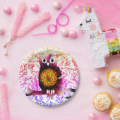 Eule, Vogelgrippe, Blumenpapier-Teller Pappteller (Party)