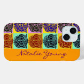 Eule-Vogelmuster / Name Case-Mate iPhone Hülle (Rückseite (Horizontal))