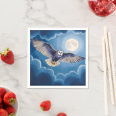 Eule Vollmond Halloween Aquarell Serviette (Beispiel)