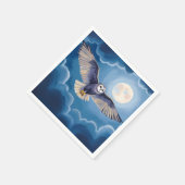 Eule Vollmond Halloween Aquarell Serviette (Ecke)