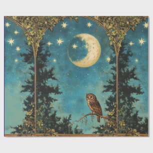 EULE VOLLMOND UND STERNENNACHT GESCHENKPAPIER