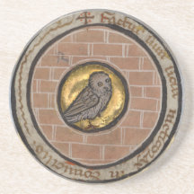 Eule von einem mittelalterlichen Manuskript