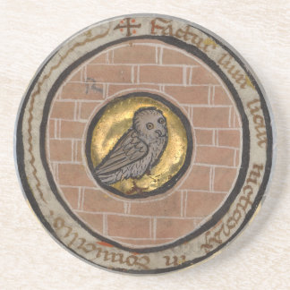 Eule von einem mittelalterlichen Manuskript Sandstein Untersetzer