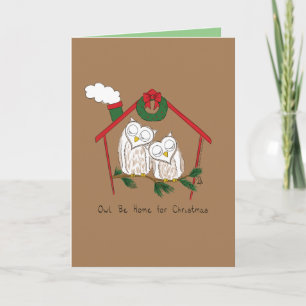 Eule Weihnachten Niedlich Lustig Feiertag Karte