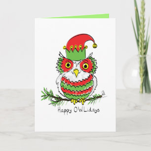 Eule Weihnachten Süß Lustig Feiertag Karte