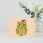 Eule Weihnachtsbaum owl Postkarte (Stehend Vorderseite)