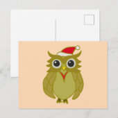 Eule Weihnachtsbaum owl Postkarte (Vorne/Hinten)