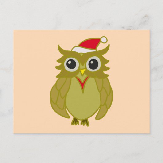 Eule Weihnachtsbaum owl Postkarte (Vorderseite)