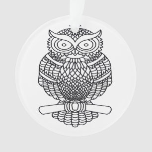 Eule (weiß) - Acryl-Ornament Ornament