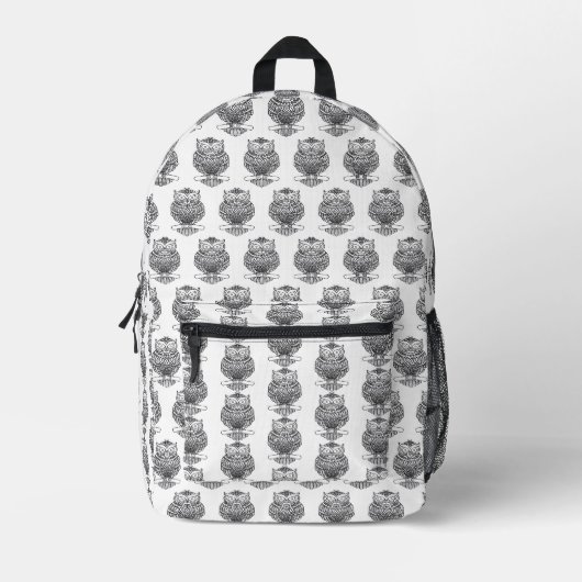 Eule (weiß) - Rucksack (Vorderseite)