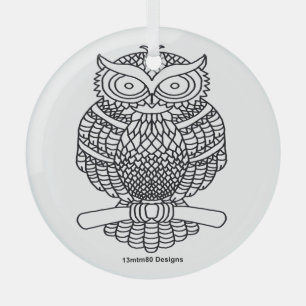 Eule (weiß rund) - Glasornament Ornament Aus Glas