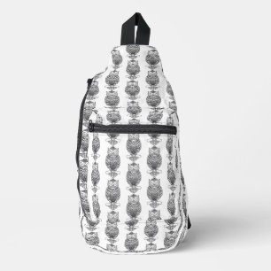 Eule (weiß) - Schultasche Crossbody Bag
