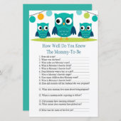 Eule wie gut wisst ihr, wie gut ihr Baby-Dusche-Sp (Vorne/Hinten)