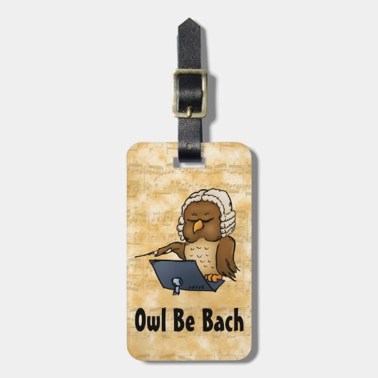 Eule wird Bach sein Gepäckanhänger (Vorderseite vertikal)