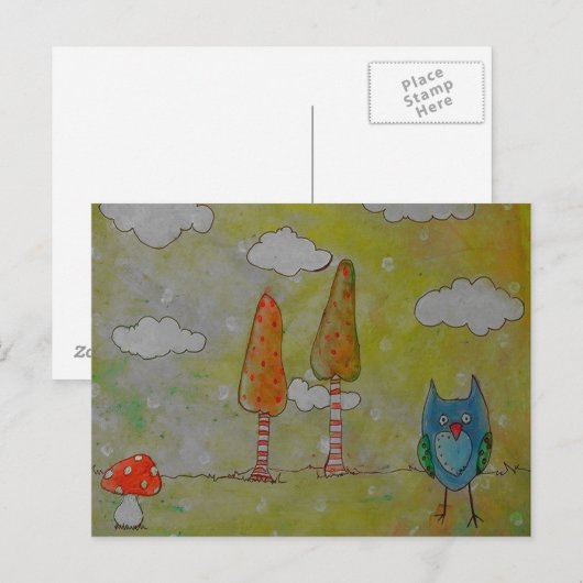 Eule wird gebahnt postkarte (Vorne/Hinten)