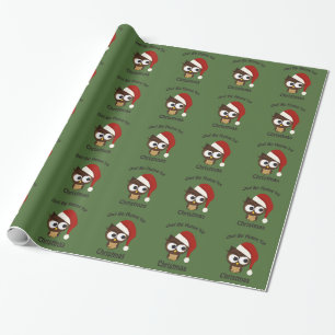 Eule wird zu Weihnachten zu Hause sein! Geschenkpapier
