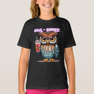 Eule, würfelig, saftig trinkbar, reizbar T-Shirt