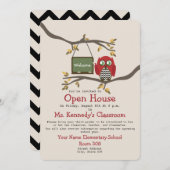 Eule zurück zu Schulklassenzimmer-offenem Haus Einladung (Vorne/Hinten)