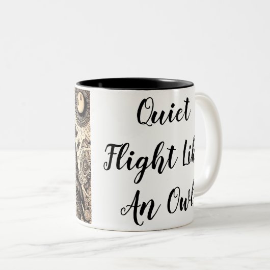 Eule Zweifarbige Tasse (VorderseiteRechts)