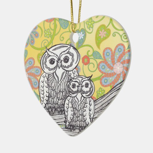 Eulen 03 keramik ornament (Links)