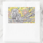 Eulen 03 rechteckiger aufkleber (Tasche)