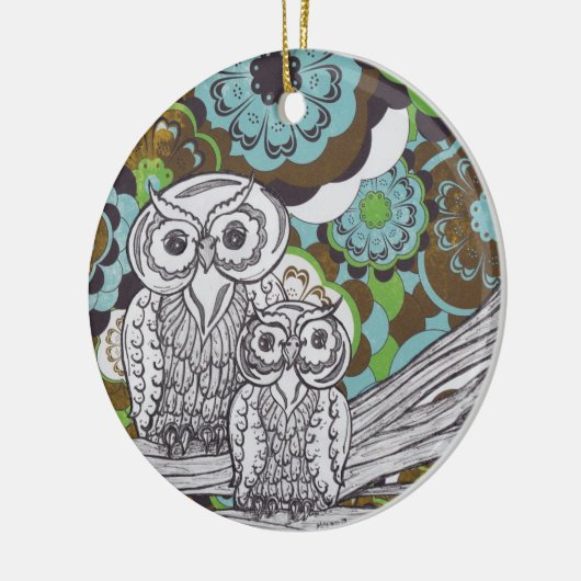 Eulen 34 keramikornament (Links)