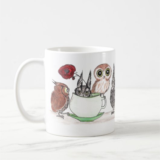 Eulen am Teatime - Tasse (Links)