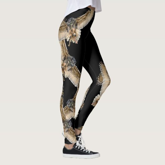 Eulen auf schwarzen Leggings (Rechts)
