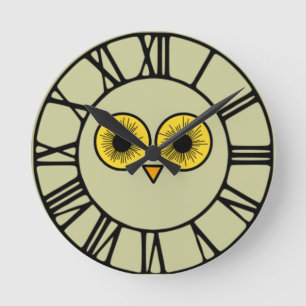 Eulen-Augen Runde Wanduhr