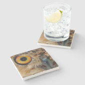 Eulen-Augen Steinuntersetzer (Seitenansicht)