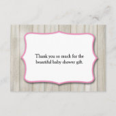 Eulen-Babyparty danken Ihnen im Rosa Dankeskarte (Rückseite)