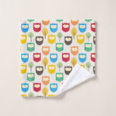 Eulen Badhandtuch Set (Waschlappen)