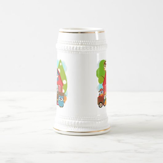 Eulen-Bauern Bierglas (Mittel)