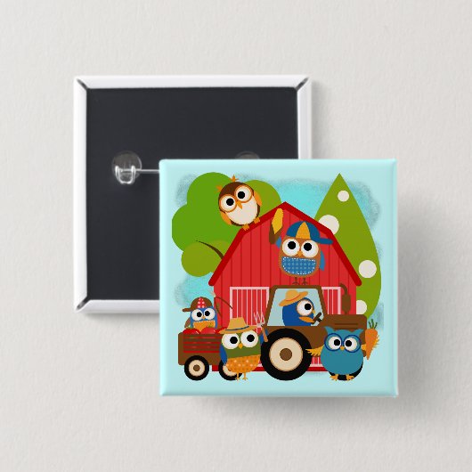 Eulen-Bauern Button (Vorne & Hinten)