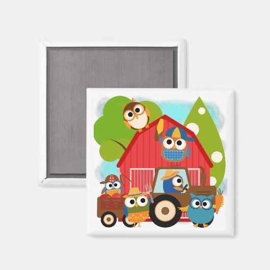 Eulen-Bauern Magnet (Vorderseite/Rückseite)