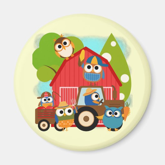 Eulen-Bauern Magnet (Vorne)