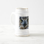 Eulen-Bier Stein Bierglas (Vorderseite Links)