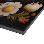 Eulen & Blumen | Moderner Haeckel Schneidebrett (Ecke)