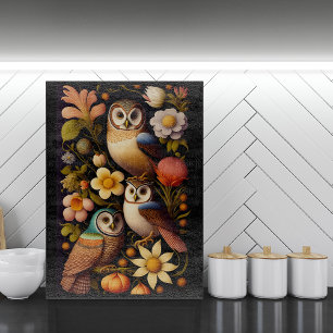 Eulen & Blumen Moderner Haeckel Schneidebrett