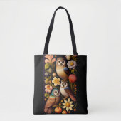 Eulen & Blumen | Moderner Haeckel Tasche (Vorderseite)
